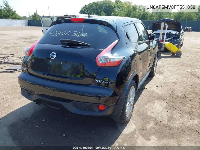 2015 Nissan Juke Sv VIN: JN8AF5MV8FT551858 Lot: 40300364