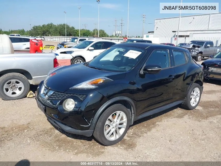 2016 Nissan Juke Nismo/S/Sl/Sv VIN: JN8AF5MR5GT608098 Lot: 40317715