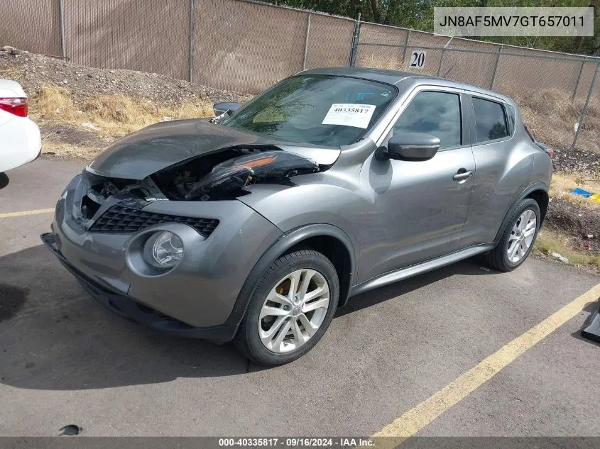 2016 Nissan Juke S/Sv/Sl/Nismo VIN: JN8AF5MV7GT657011 Lot: 40335817