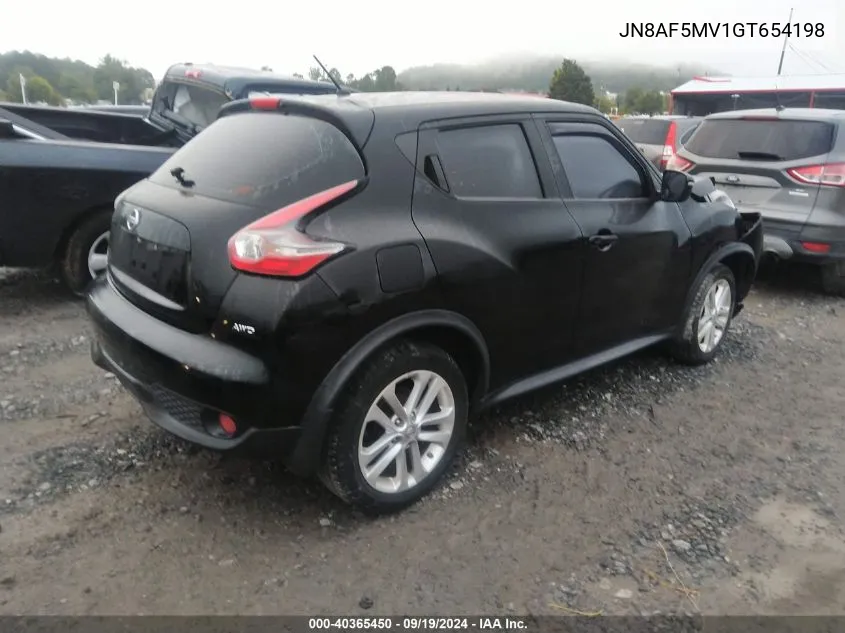 2016 Nissan Juke S/Sv/Sl/Nismo VIN: JN8AF5MV1GT654198 Lot: 40365450