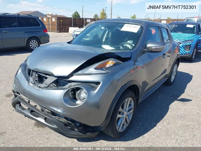 2017 Nissan Juke S VIN: JN8AF5MV7HT752301 Lot: 40307401