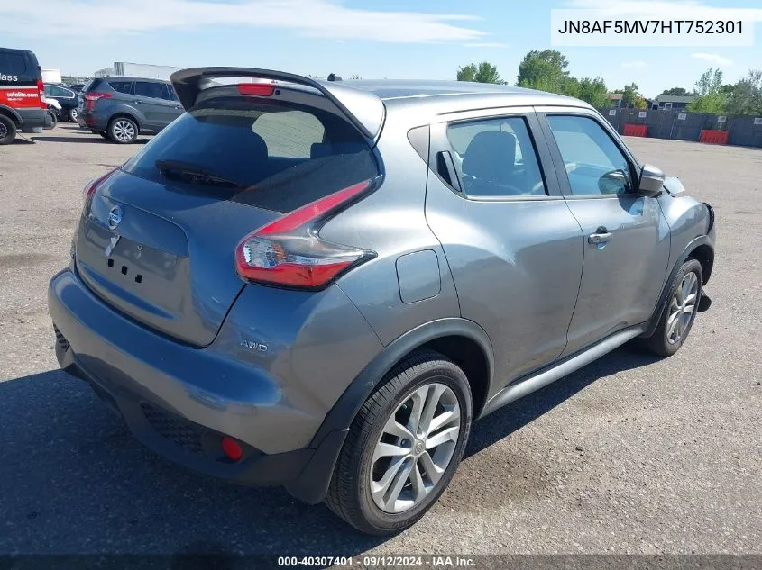 2017 Nissan Juke S VIN: JN8AF5MV7HT752301 Lot: 40307401