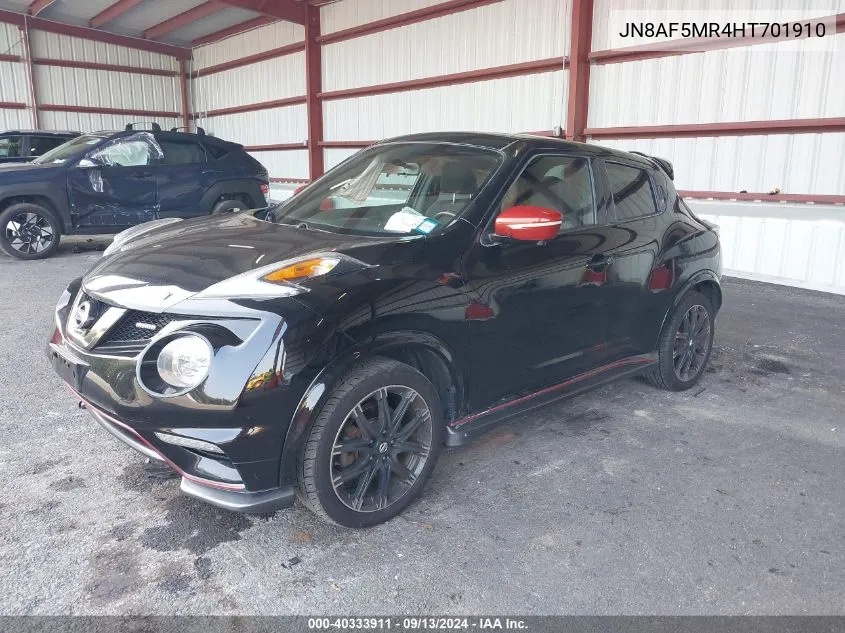 2017 Nissan Juke S/Sv/Sl/Nismo VIN: JN8AF5MR4HT701910 Lot: 40333911