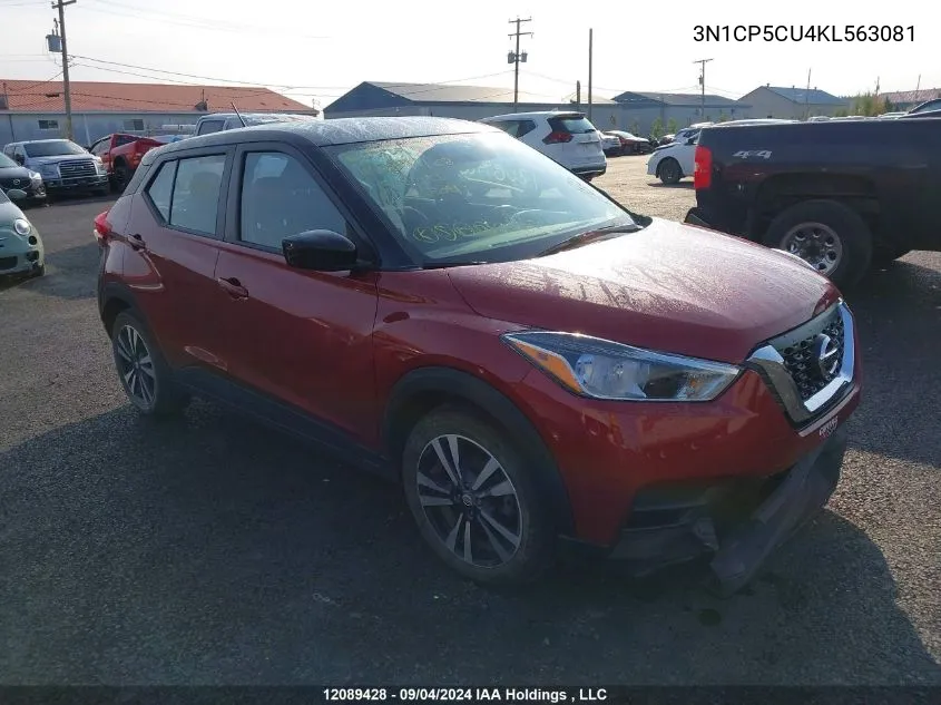 2019 Nissan Kicks VIN: 3N1CP5CU4KL563081 Lot: 12089428