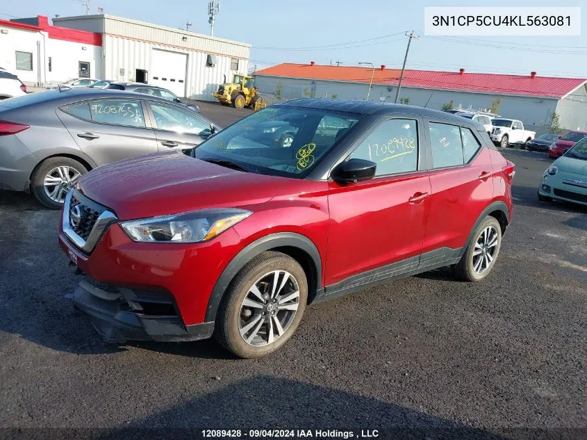 2019 Nissan Kicks VIN: 3N1CP5CU4KL563081 Lot: 12089428