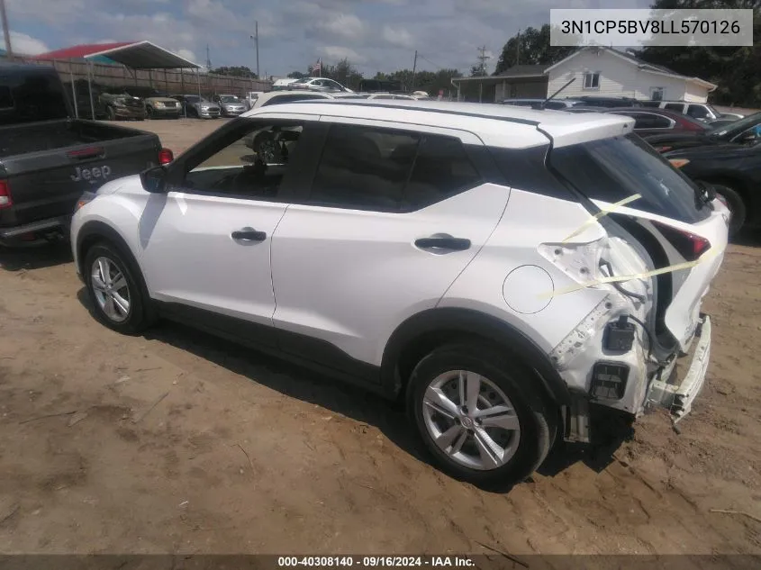 2020 Nissan Kicks S Xtronic Cvt VIN: 3N1CP5BV8LL570126 Lot: 40308140