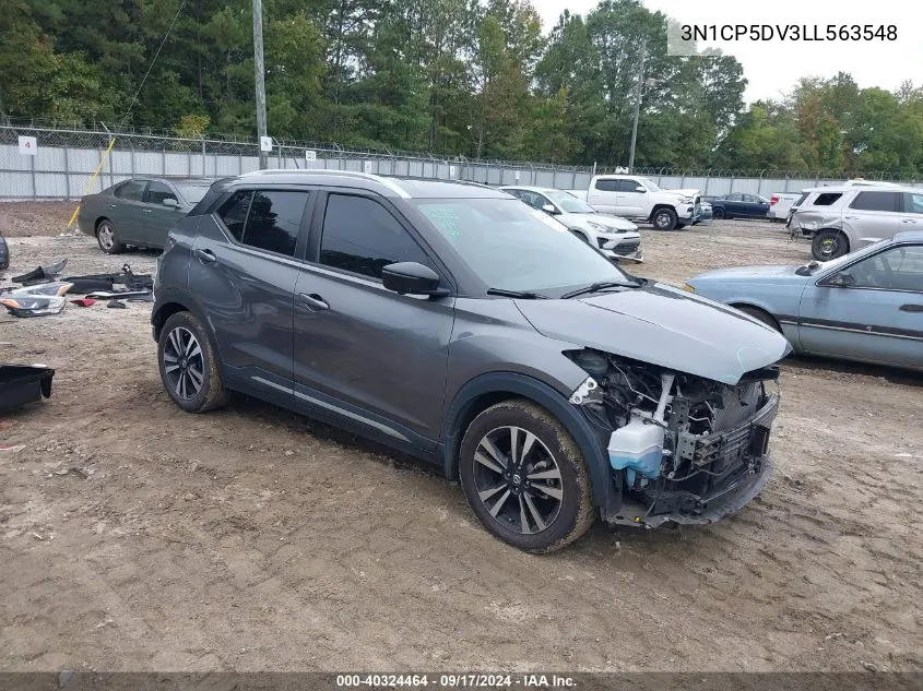 2020 Nissan Kicks Sr Xtronic Cvt VIN: 3N1CP5DV3LL563548 Lot: 40324464