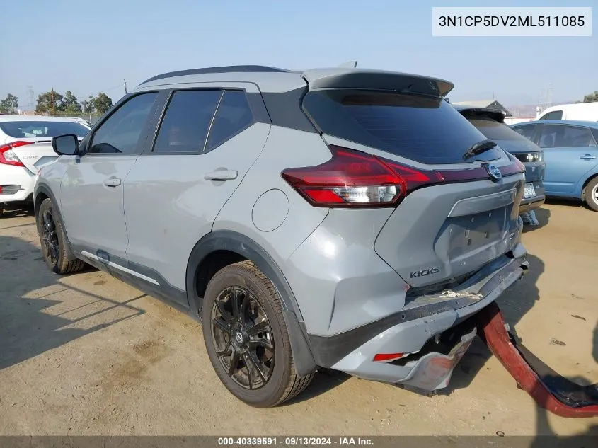 2021 Nissan Kicks Sr Xtronic Cvt VIN: 3N1CP5DV2ML511085 Lot: 40339591