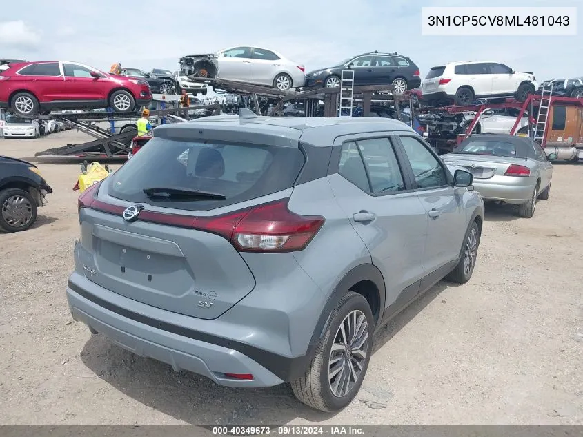 2021 Nissan Kicks Sv Xtronic Cvt VIN: 3N1CP5CV8ML481043 Lot: 40349673