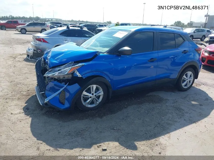 2022 Nissan Kicks S Xtronic Cvt VIN: 3N1CP5BV2NL486371 Lot: 40364377