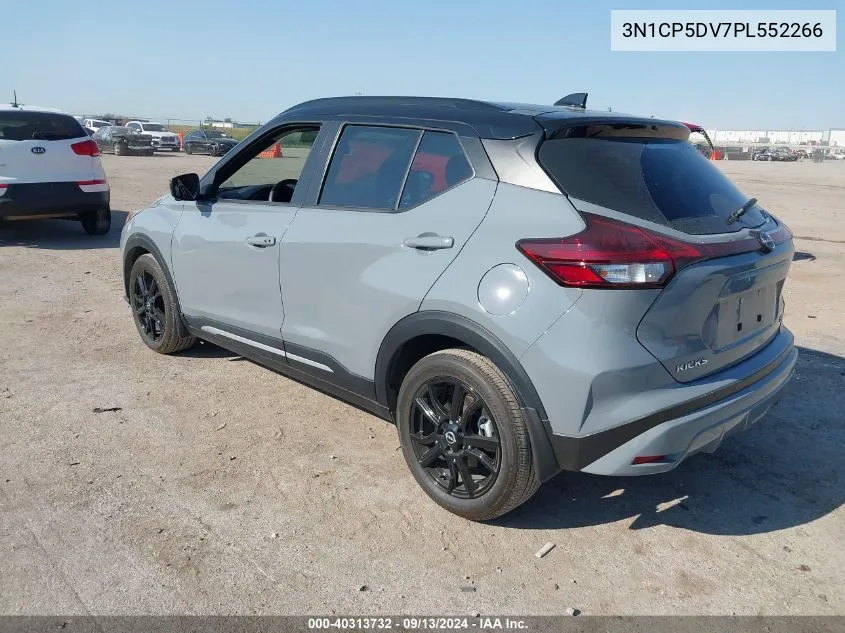 2023 Nissan Kicks Sr Xtronic Cvt VIN: 3N1CP5DV7PL552266 Lot: 40313732