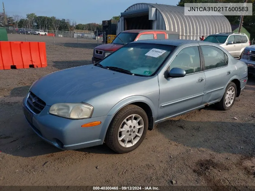 2001 Nissan Maxima Gxe/Se/Gle/20Th Anniv VIN: JN1CA31D21T600583 Lot: 40300465