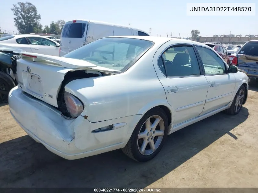 2002 Nissan Maxima Se VIN: JN1DA31D22T448570 Lot: 40221774