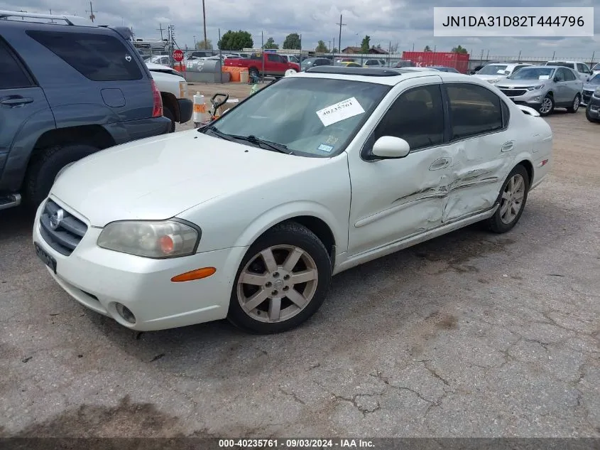 2002 Nissan Maxima Gle VIN: JN1DA31D82T444796 Lot: 40235761