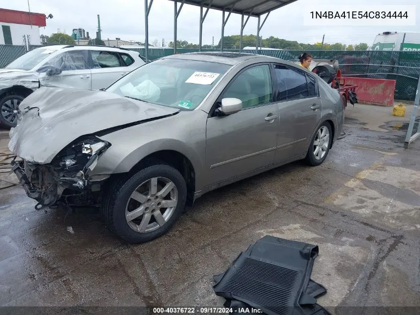 2004 Nissan Maxima 3.5 Sl VIN: 1N4BA41E54C834444 Lot: 40376722