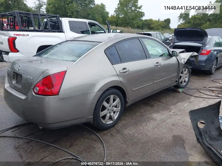 2004 Nissan Maxima 3.5 Sl VIN: 1N4BA41E54C834444 Lot: 40376722