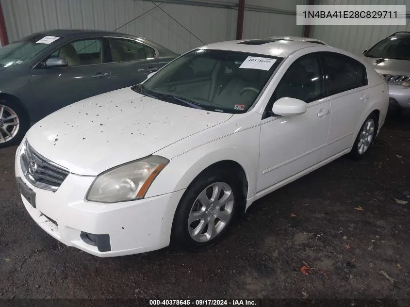 2008 Nissan Maxima 3.5 Sl VIN: 1N4BA41E28C829711 Lot: 40378645