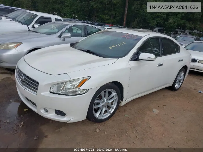 2010 Nissan Maxima 3.5 Sv VIN: 1N4AA5AP4AC841626 Lot: 40371723