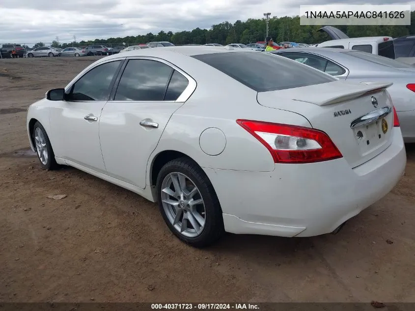 2010 Nissan Maxima 3.5 Sv VIN: 1N4AA5AP4AC841626 Lot: 40371723