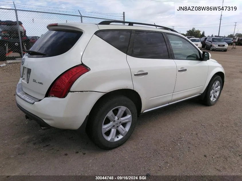 JN8AZ08W86W547319 2006 Nissan Murano Sl/Se/S