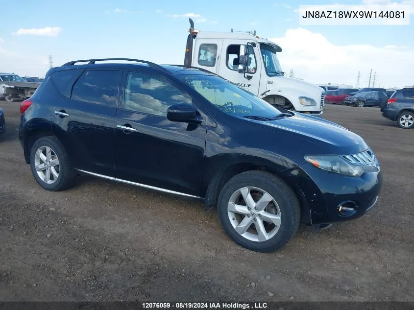 2009 Nissan Murano S/Sl/Le VIN: JN8AZ18WX9W144081 Lot: 12076059