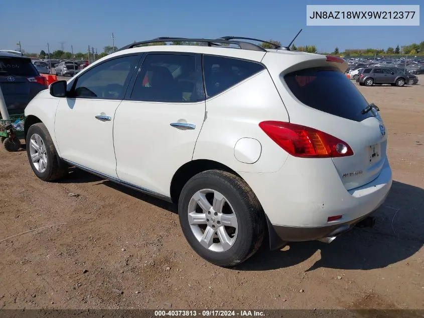 2009 Nissan Murano Sl VIN: JN8AZ18WX9W212377 Lot: 40373813