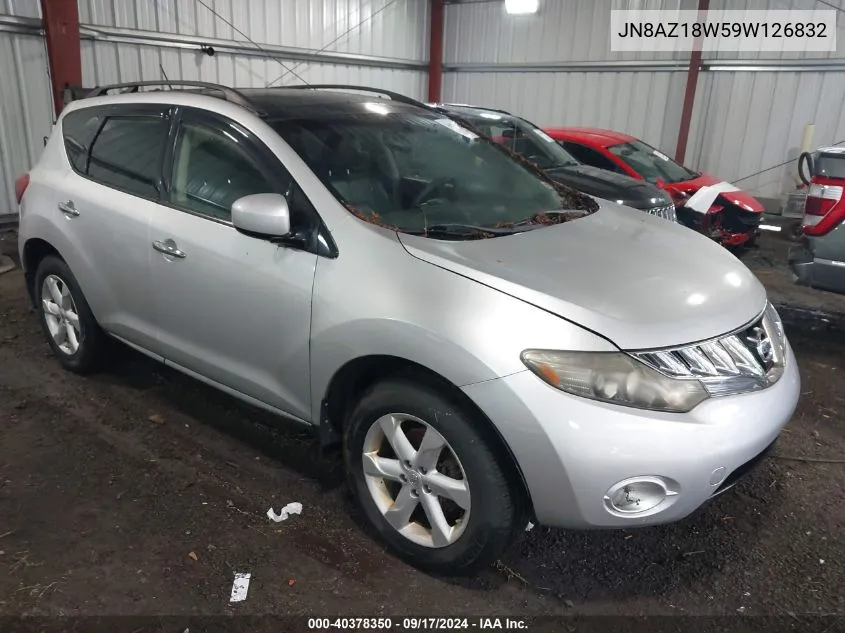 2009 Nissan Murano Sl VIN: JN8AZ18W59W126832 Lot: 40378350