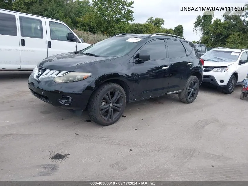 2010 Nissan Murano Le VIN: JN8AZ1MW0AW111620 Lot: 40380810