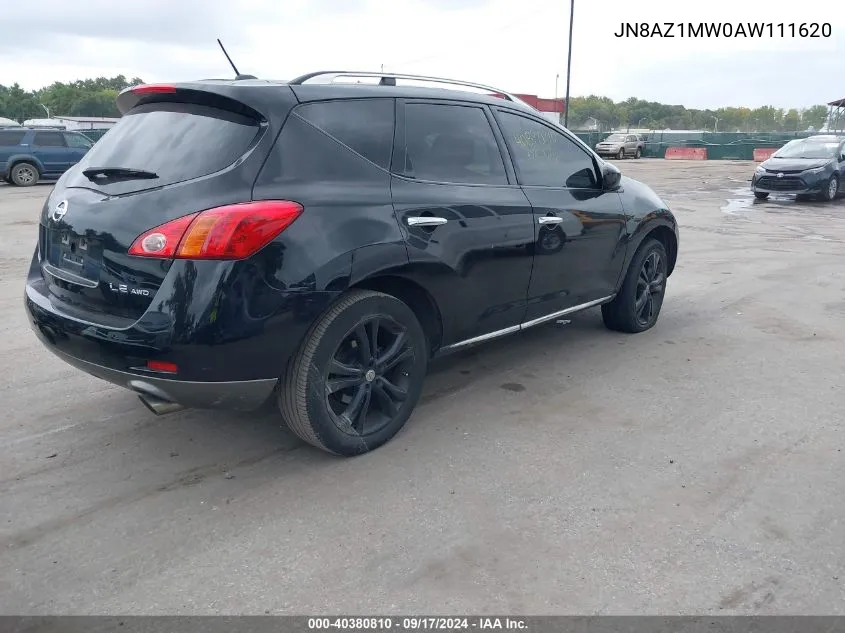 JN8AZ1MW0AW111620 2010 Nissan Murano Le