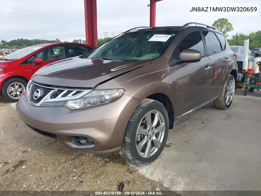 2013 Nissan Murano Le VIN: JN8AZ1MW3DW320659 Lot: 40316198