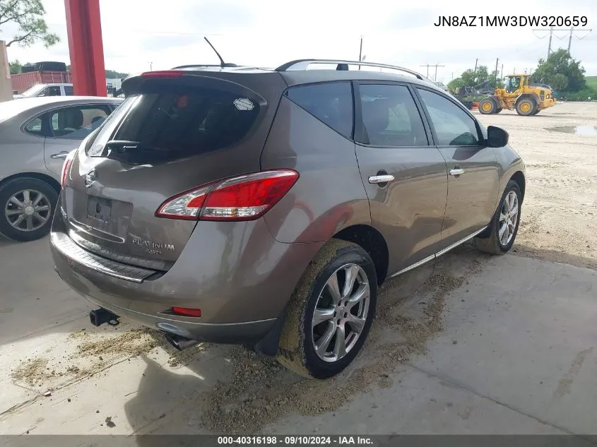 2013 Nissan Murano Le VIN: JN8AZ1MW3DW320659 Lot: 40316198