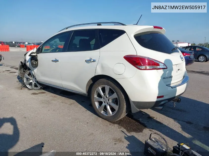 2014 Nissan Murano S/Sl/Sv/Le VIN: JN8AZ1MW2EW505917 Lot: 40372273