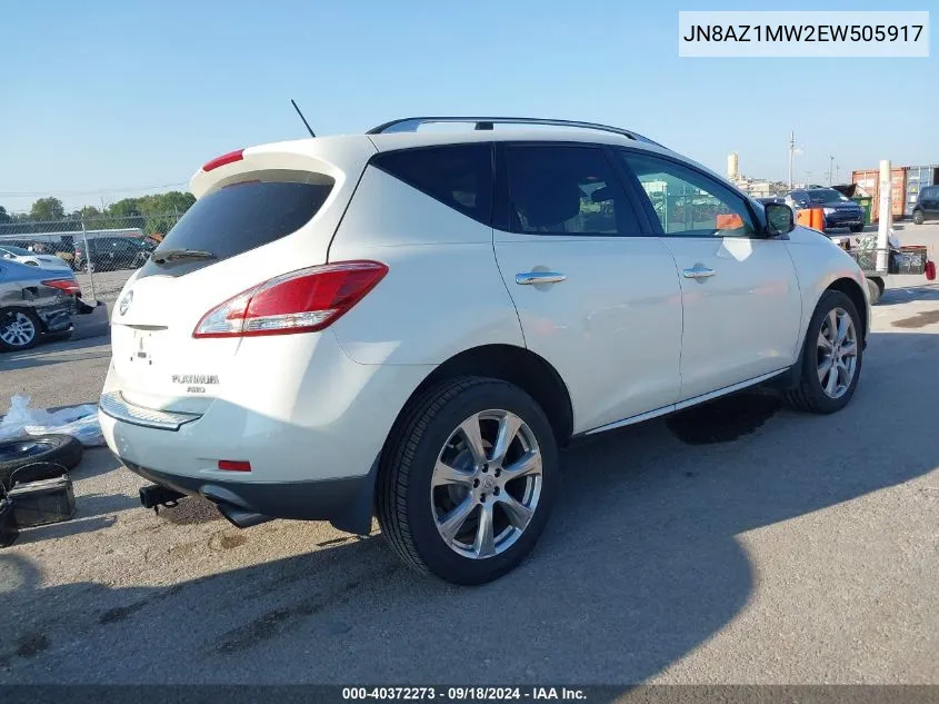 JN8AZ1MW2EW505917 2014 Nissan Murano S/Sl/Sv/Le