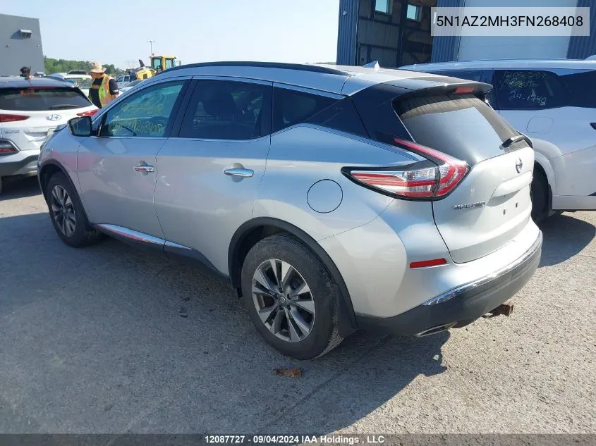 2015 Nissan Murano VIN: 5N1AZ2MH3FN268408 Lot: 12087727