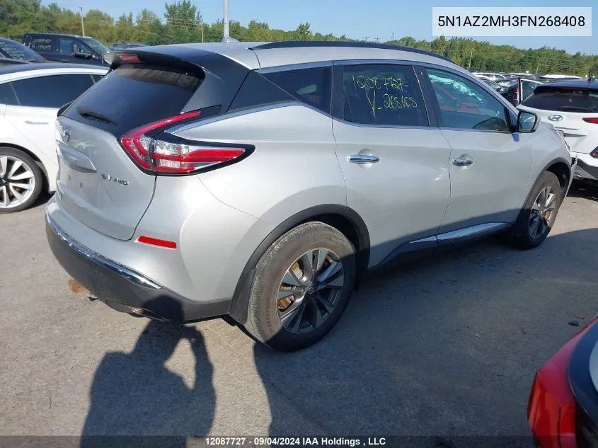 2015 Nissan Murano VIN: 5N1AZ2MH3FN268408 Lot: 12087727