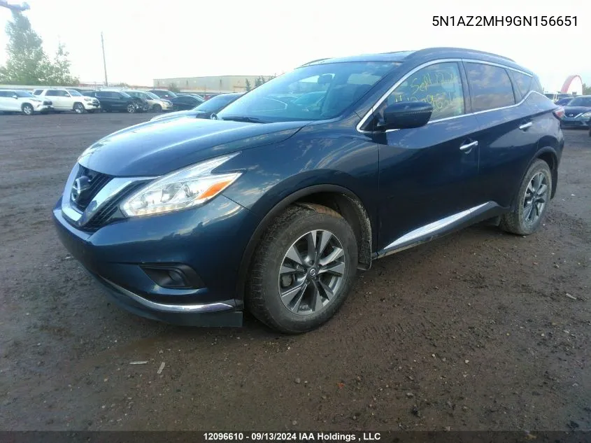 2016 Nissan Murano VIN: 5N1AZ2MH9GN156651 Lot: 12096610