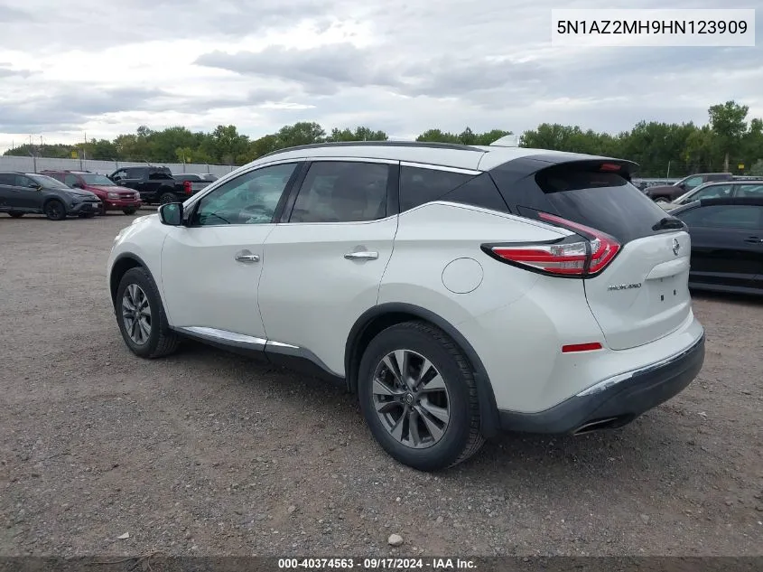 2017 Nissan Murano Sv VIN: 5N1AZ2MH9HN123909 Lot: 40374563