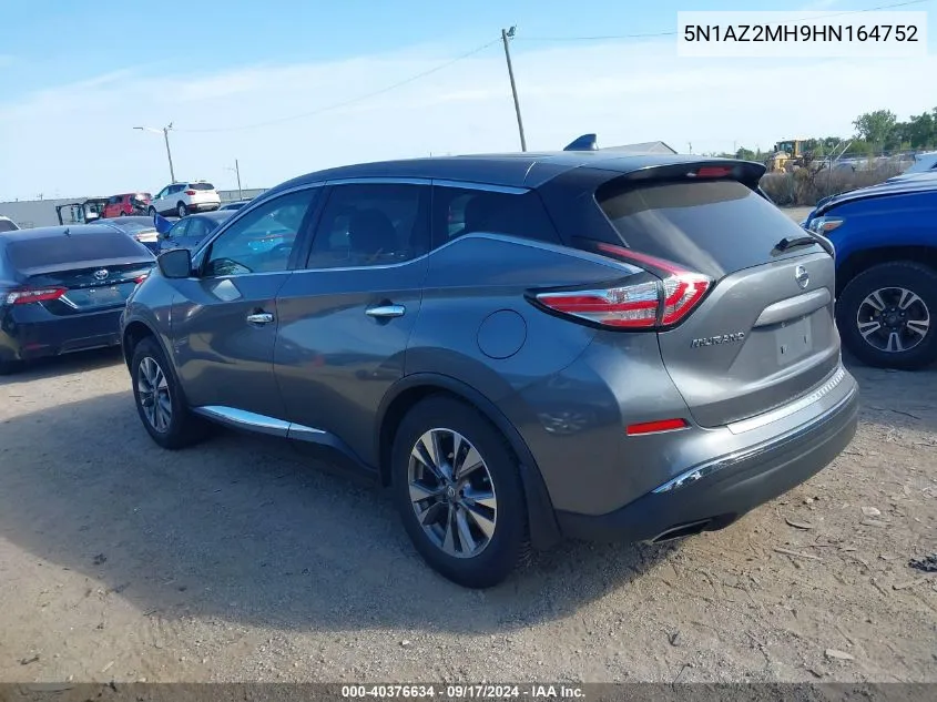 2017 Nissan Murano S VIN: 5N1AZ2MH9HN164752 Lot: 40376634