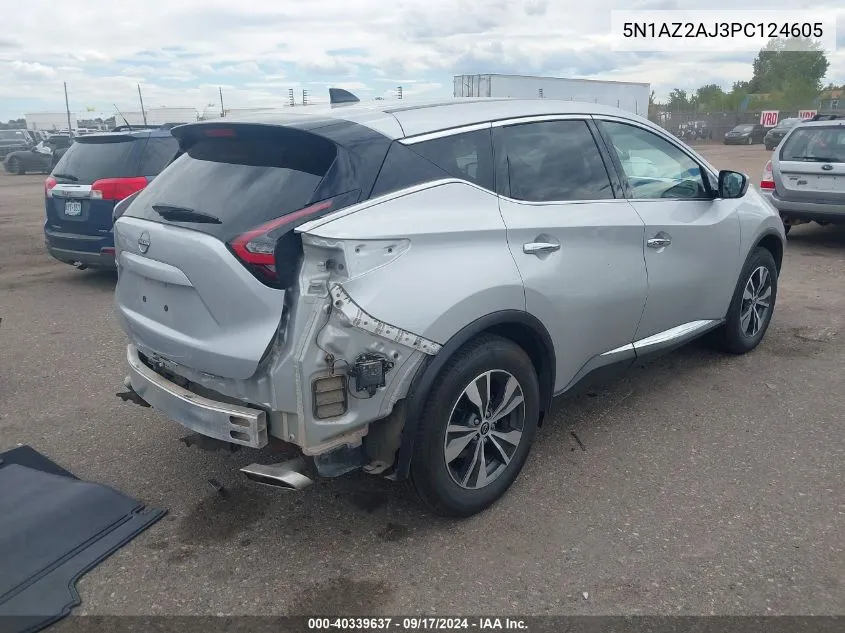 2023 Nissan Murano S Fwd VIN: 5N1AZ2AJ3PC124605 Lot: 40339637