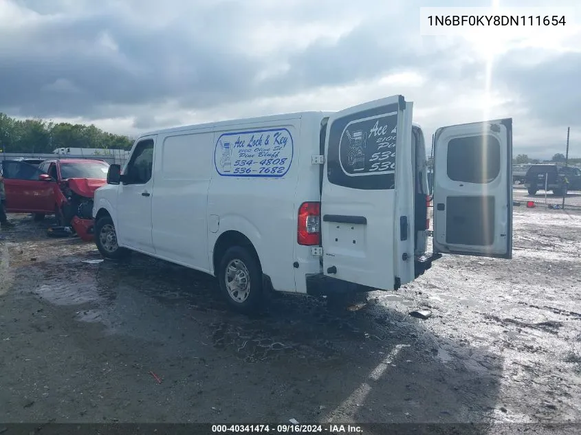 2013 Nissan Nv Cargo Nv2500 Hd S V6 VIN: 1N6BF0KY8DN111654 Lot: 40341474