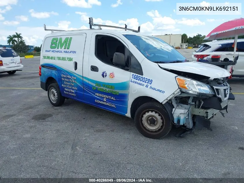 2020 Nissan Nv200 Compact Cargo S Xtronic Cvt VIN: 3N6CM0KN9LK692151 Lot: 40286049