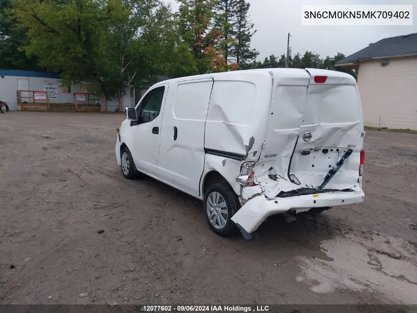 2021 Nissan Nv200 2.5S/2.5Sv VIN: 3N6CM0KN5MK709402 Lot: 12077602