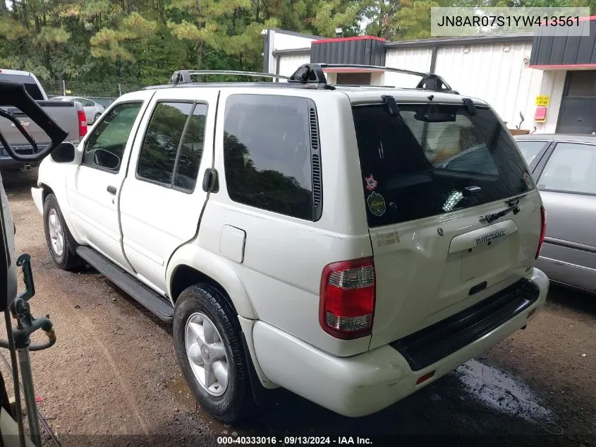 2000 Nissan Pathfinder Le/Se/Xe VIN: JN8AR07S1YW413561 Lot: 40333016