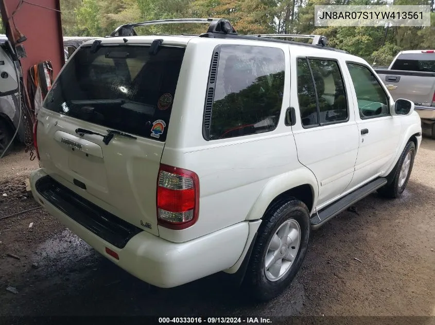 JN8AR07S1YW413561 2000 Nissan Pathfinder Le/Se/Xe