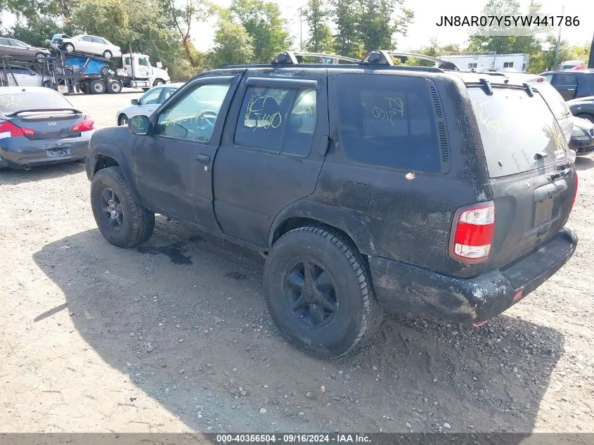 2000 Nissan Pathfinder Le/Se/Xe VIN: JN8AR07Y5YW441786 Lot: 40356504