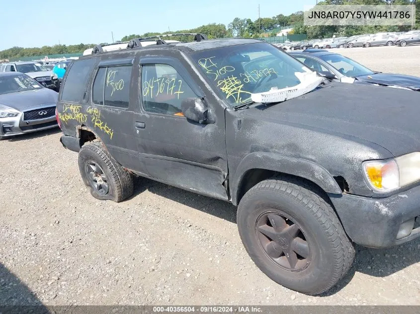 2000 Nissan Pathfinder Le/Se/Xe VIN: JN8AR07Y5YW441786 Lot: 40356504