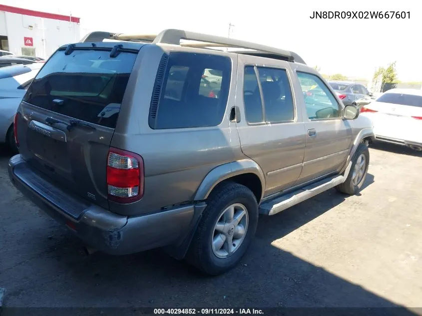 2002 Nissan Pathfinder Se VIN: JN8DR09X02W667601 Lot: 40294852