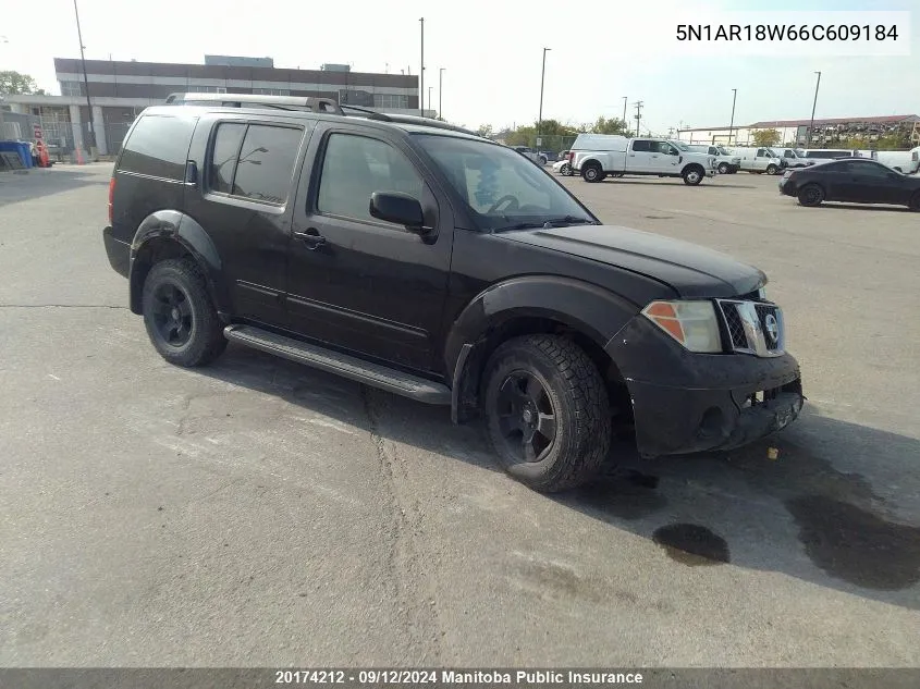 2006 Nissan Pathfinder Se VIN: 5N1AR18W66C609184 Lot: 20174212