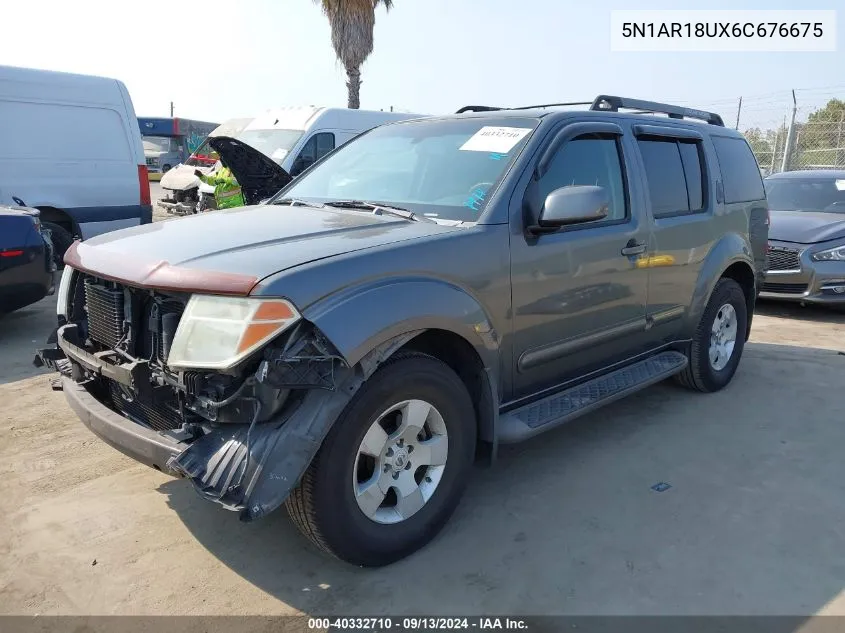 2006 Nissan Pathfinder Se VIN: 5N1AR18UX6C676675 Lot: 40332710