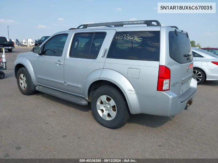 5N1AR18UX6C670035 2006 Nissan Pathfinder Se